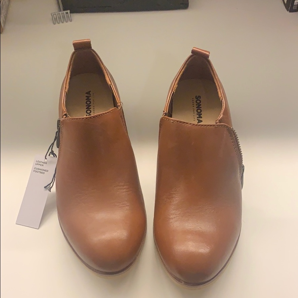 Sonoma Leather Ankle Booties NWT